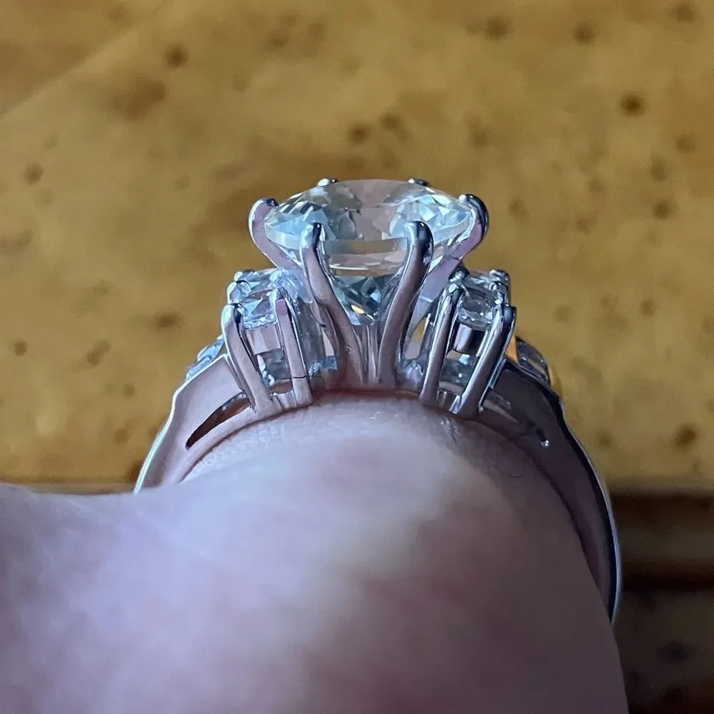Yellow Labradorite White Topaz Sterling Silver Ring Size 10